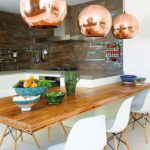 lamp over the kitchen table interior photo