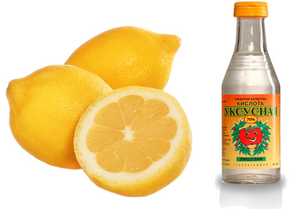 lemon and vinegar