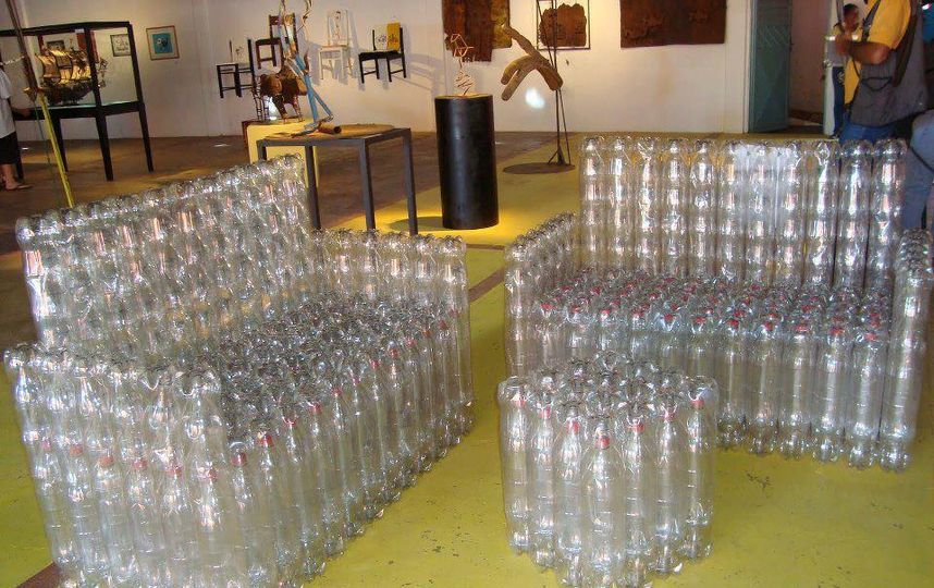 furniture from plastic bottles photo design