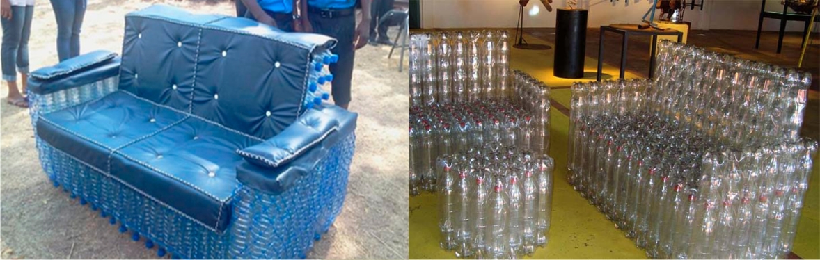 furniture from plastic bottles design photo