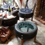 furniture made of tires and tires decoration