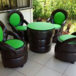 furniture from tires and tires decoration photo