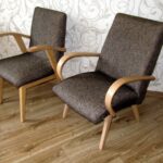 gray armchair with armrests