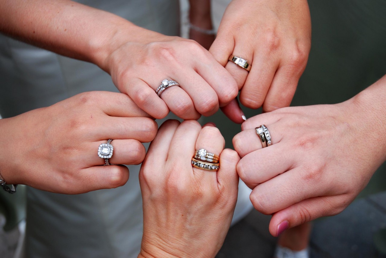 wedding rings on the ring finger