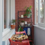 small table on the balcony