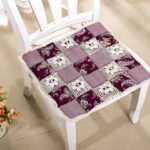 chair cushion burgundy in a cage