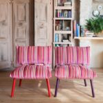 chair cushion pink striped