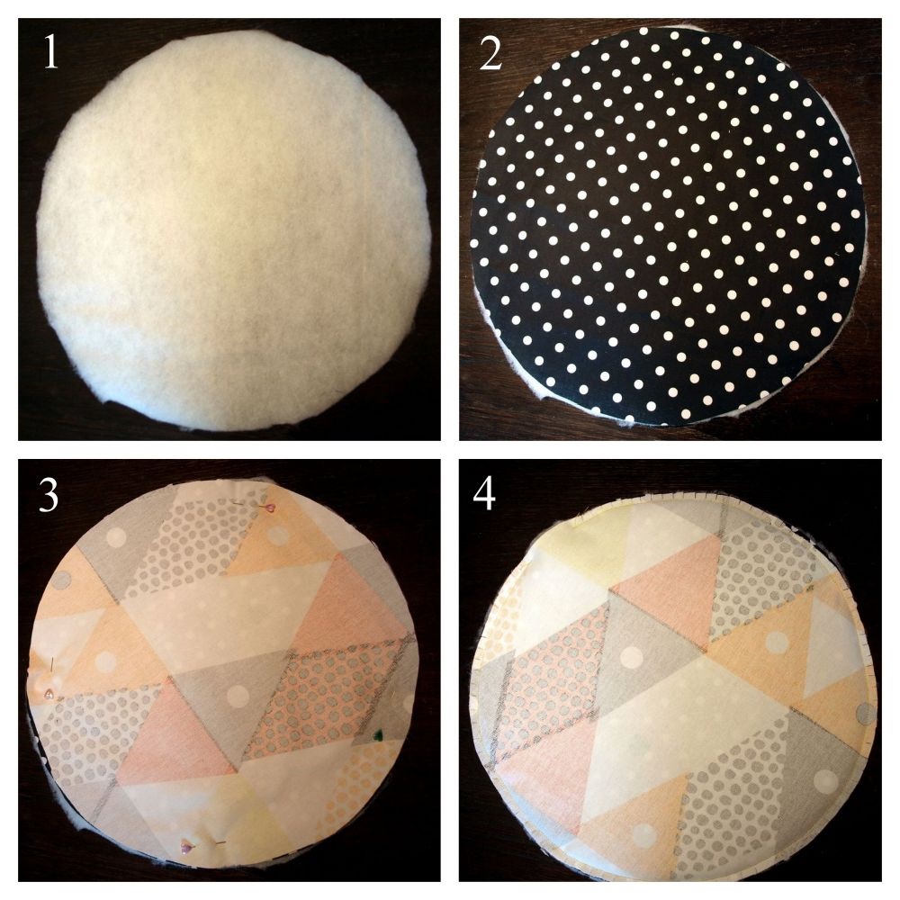 the process of sewing a pillow