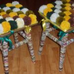 chair cushion made of pom poms