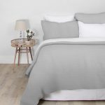 gray bedspread