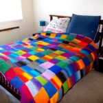 bedspread on the sofa multicolored