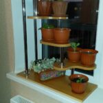 shelf for flowers brown