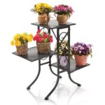 shelf for flowers stand black