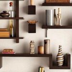 wooden shelves