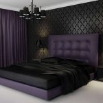 dark purple bed in the bedroom