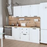 kitchen set white with gray oven