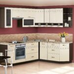 kitchen set on a burgundy background