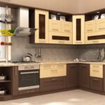 kitchen set brown with beige