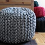 pouf tricoté