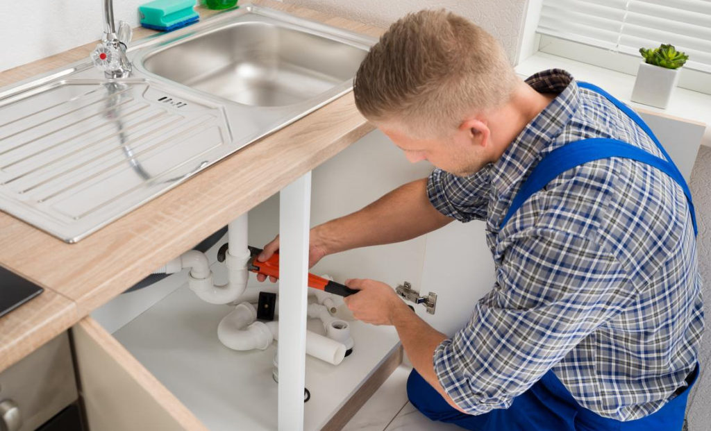 plumber in the kitchen