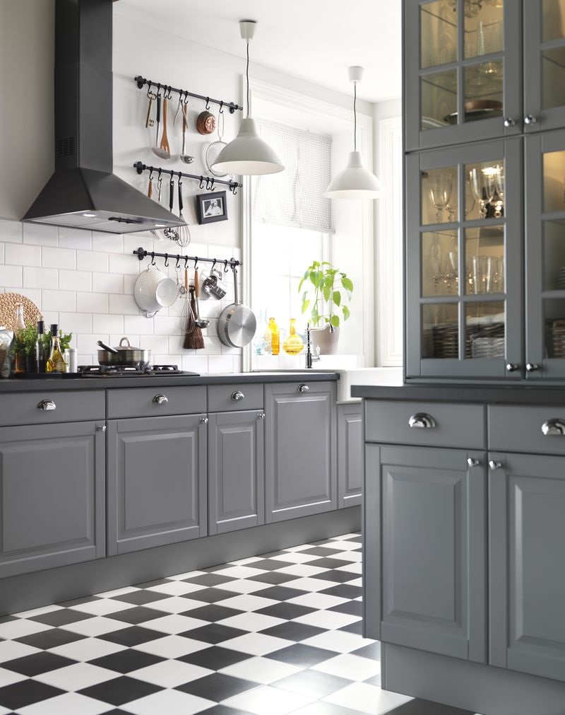 black and gray kitchen