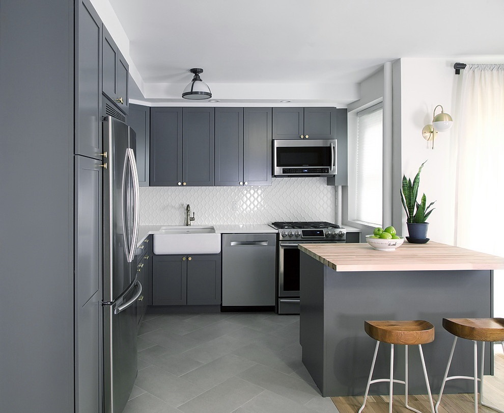 kitchen gray minimalism