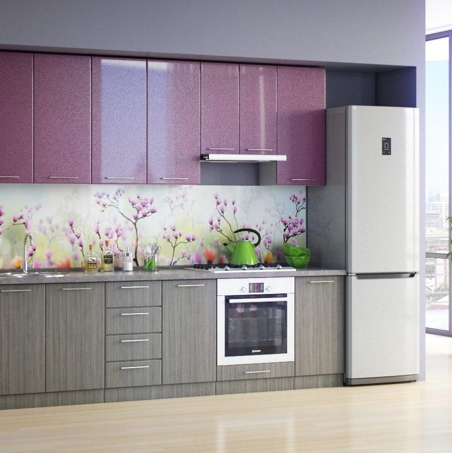 the use of flowers in a gray kitchen