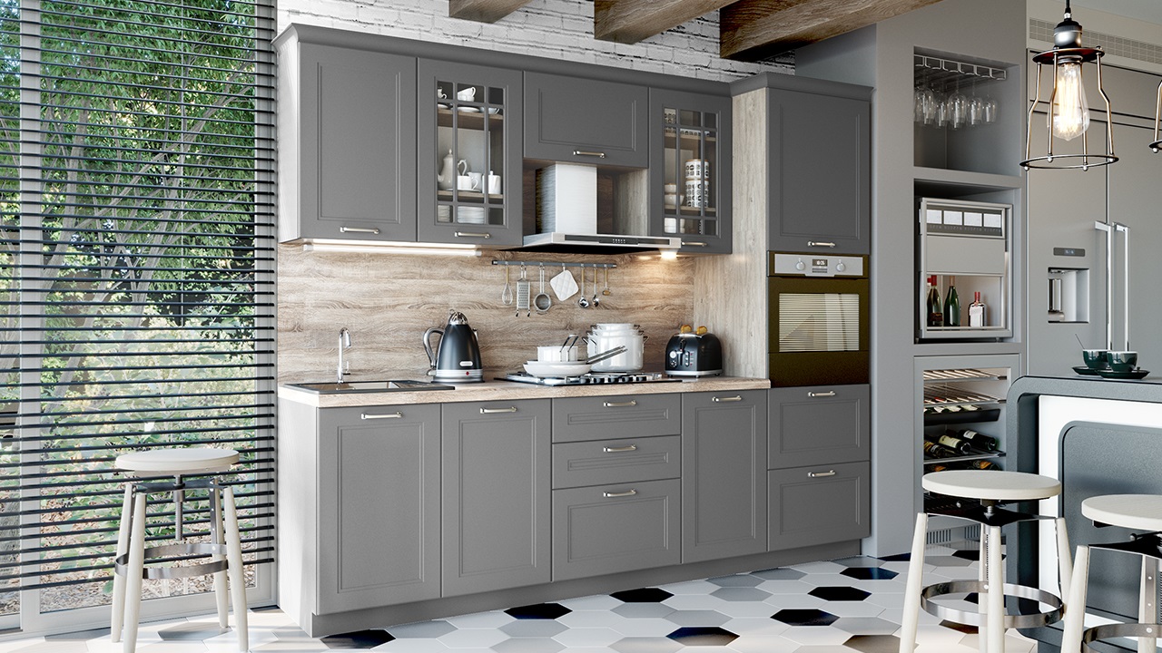 concrete color kitchen