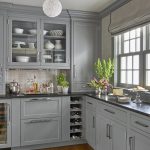 gray kitchen with sideboard