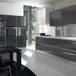 gray glossy kitchen