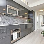 gray kitchen with fine tiles