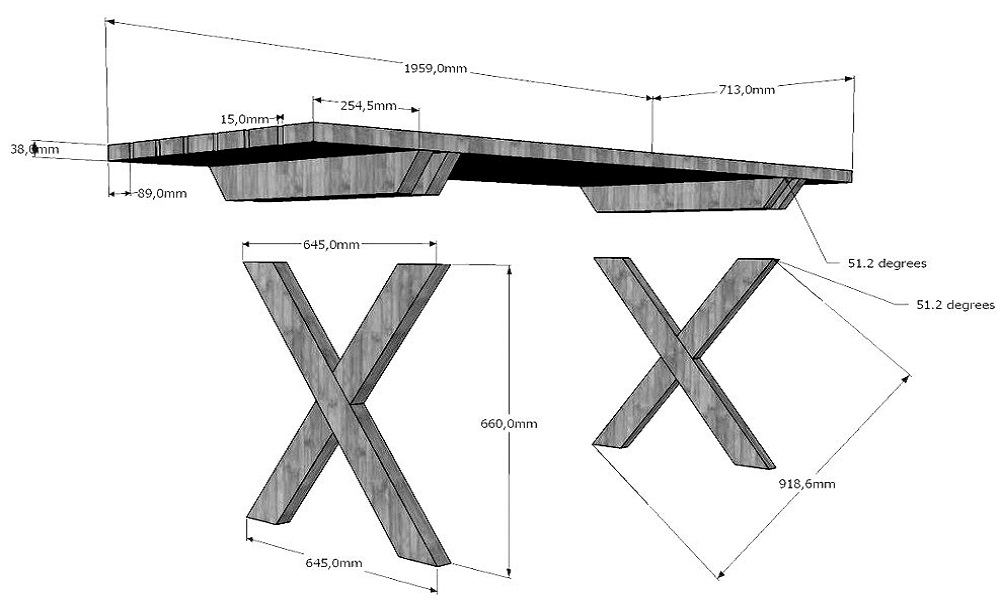 table with cross legs