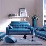 with 2 pieces of blue sofa