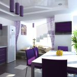 colors in the interior purple kitchen