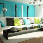 colors in the interior turquoise walls