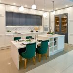 colors in the interior kitchen gray and white