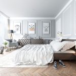 colors in the interior gray bedroom