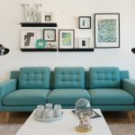 colors in the interior turquoise sofa