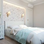 chambre avec mobilier clair