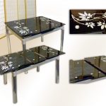 glass table black