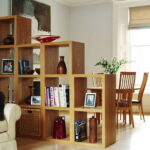 shelving partition for zoning types of decor