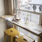 window sill-table in the middle of the window