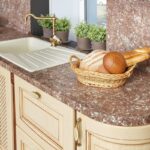 burgundy stone countertop