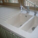 white stone countertop