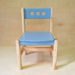 adjustable children's chair blue with holes