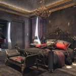 large gothic bedroom with large bed