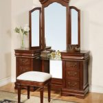 dressing table with triple mirror