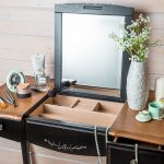 dressing table with vase