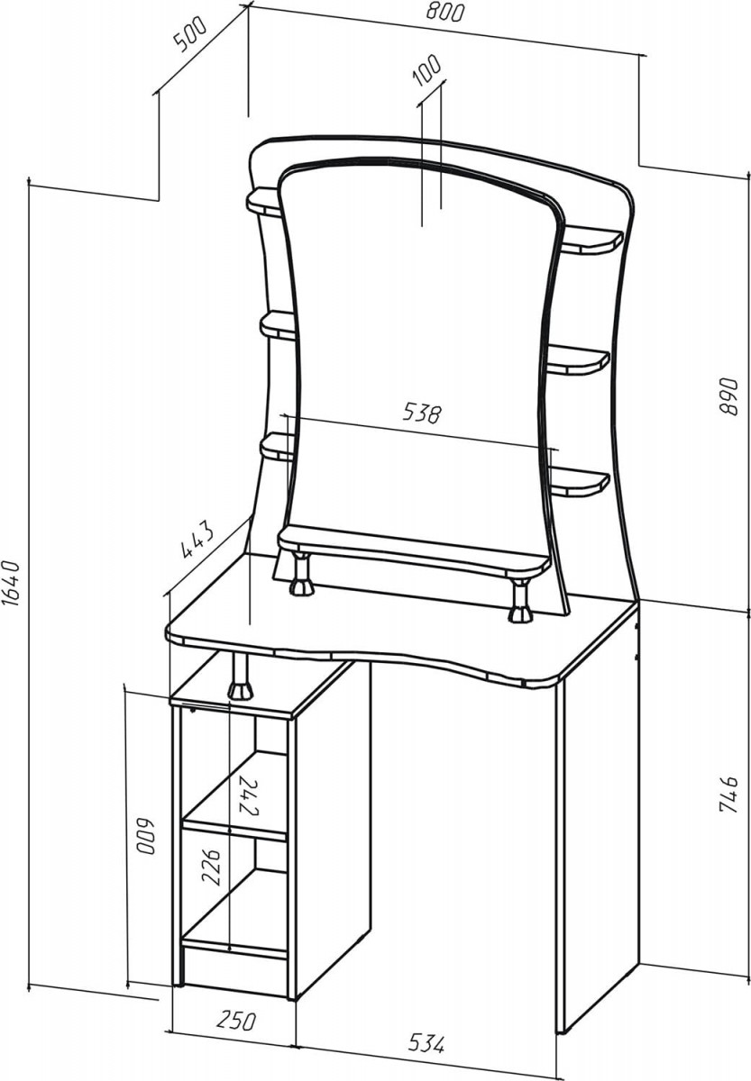 dressing table diagram