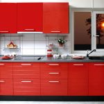 sink cabinet red